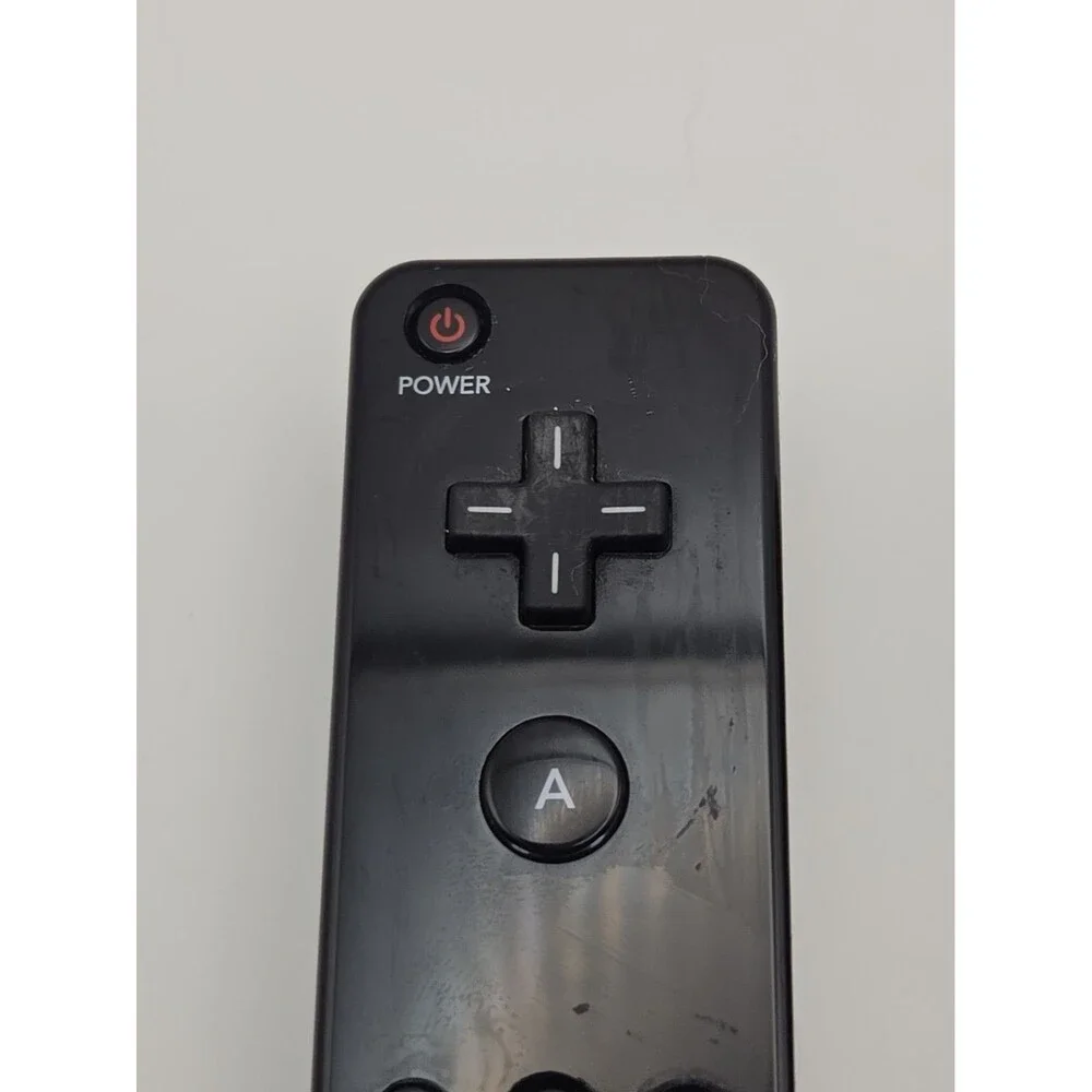 Black Wii Nintendo Motion Plus Controller With Sleeve And Strap Tested